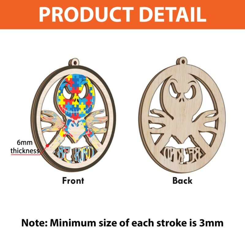 JK Be Kind Autism Ornament