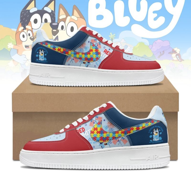 Autism Bluey - I Wear Blue For Autism Awareness AF1