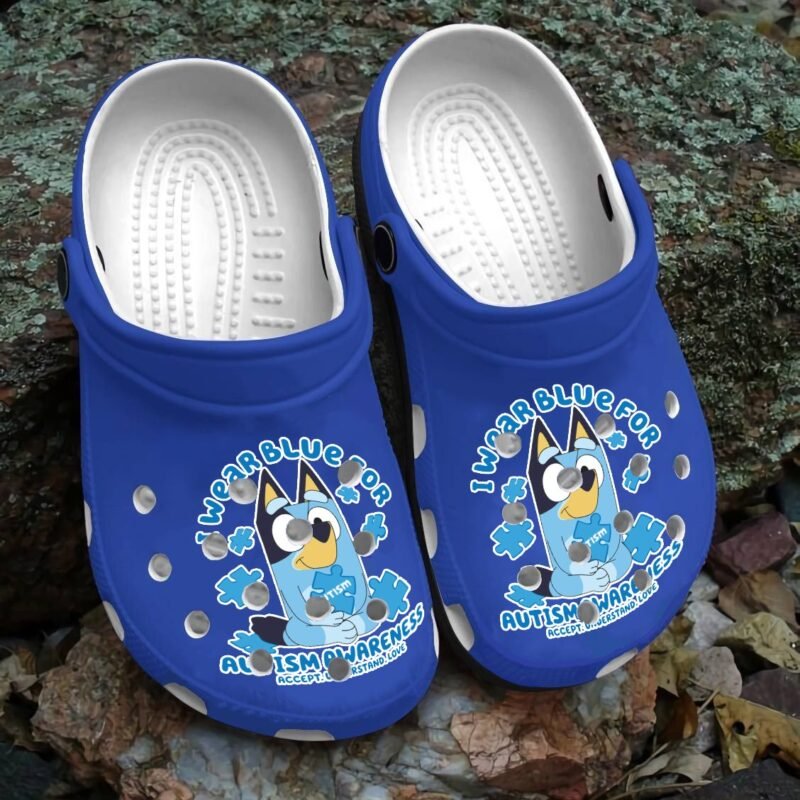 I Wear Blue For Autism Bluey Shoes