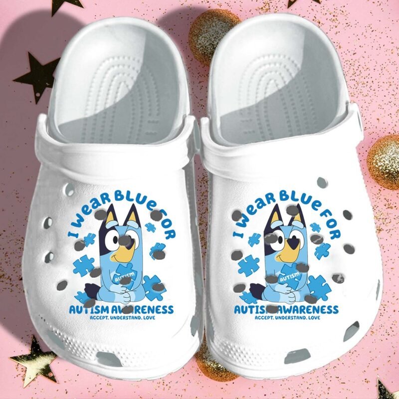 I Wear Blue For Autism Bluey Shoes