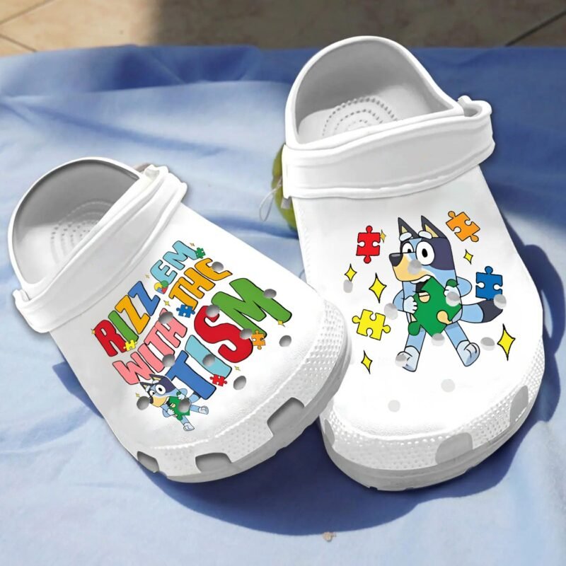 Autism Awareness Bluey Rizz Em With The Tism shoes