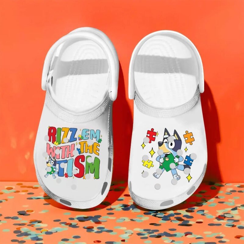 Autism Awareness Bluey Rizz Em With The Tism shoes