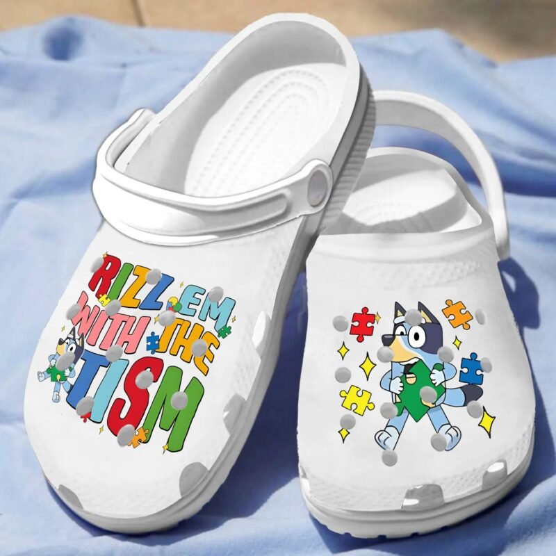 Autism Awareness Bluey Rizz Em With The Tism shoes