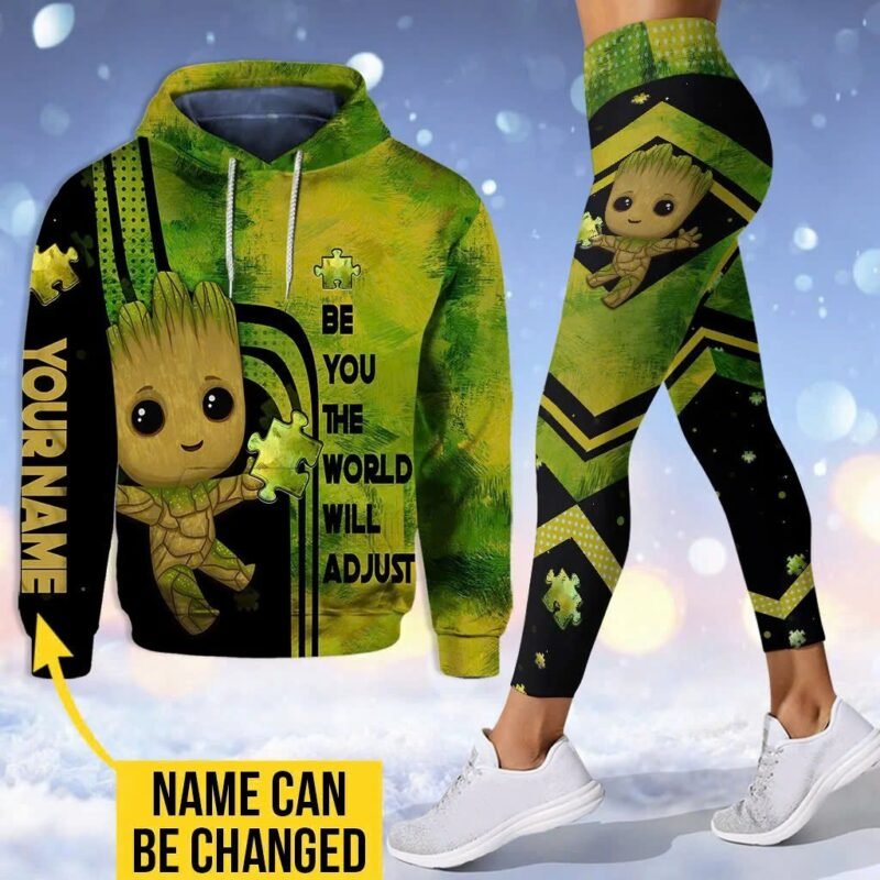 Be You The World Will Adjust - Personalized Autism Awareness Hoodie And Leggings