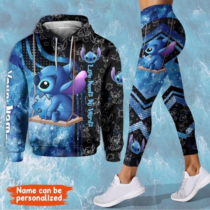 Love Needs No Words - Personalized Autism Awareness Hoodie And Leggings