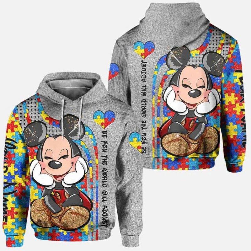 Autism Awareness MK Be You The World Will Adjust 3D Hoodie