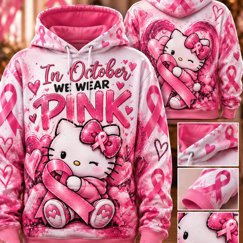 October Pink Hope 3D Hoodie